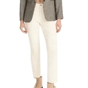 NWT J Crew off white micro ribbed corduroys pants vintage slim straight size 30